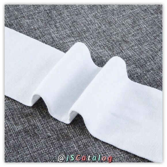 Solid White Cotton Thigh High Socks OS - Picture 5 of 5